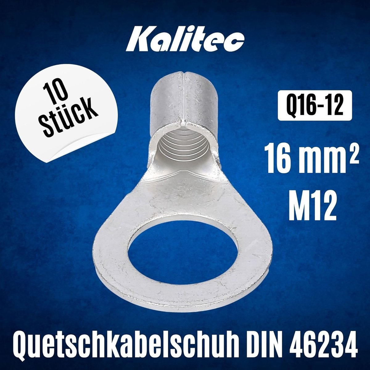 Kalitec Q16-12 Lot De 10 Cosses à Sertir 16 Mm² M12 I Non