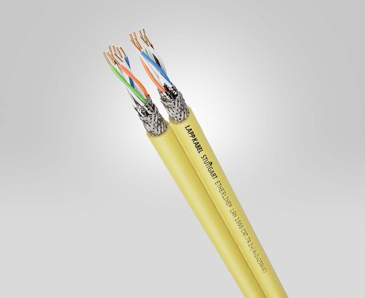 10 meter Lapp 2170981 ETHERLINE LAN kabel 1000 Cat.7A 2x(4x2x23AWG) Duplex I 1000 MHz I LABS-vrij I EMC afscherming I aanlegkabel halogeenvrij I netwerkkabel dubbele datakabel I netwerkbekabeling