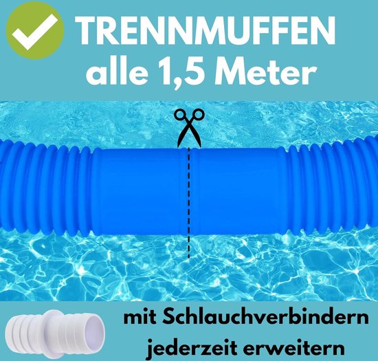 Zwembadslang Megapool Pvc-U 38 Mm Blauw 1M