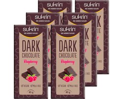 Sukrin | Pure Chocolade | Framboos | 6 Stuks | 6 x 85 gram