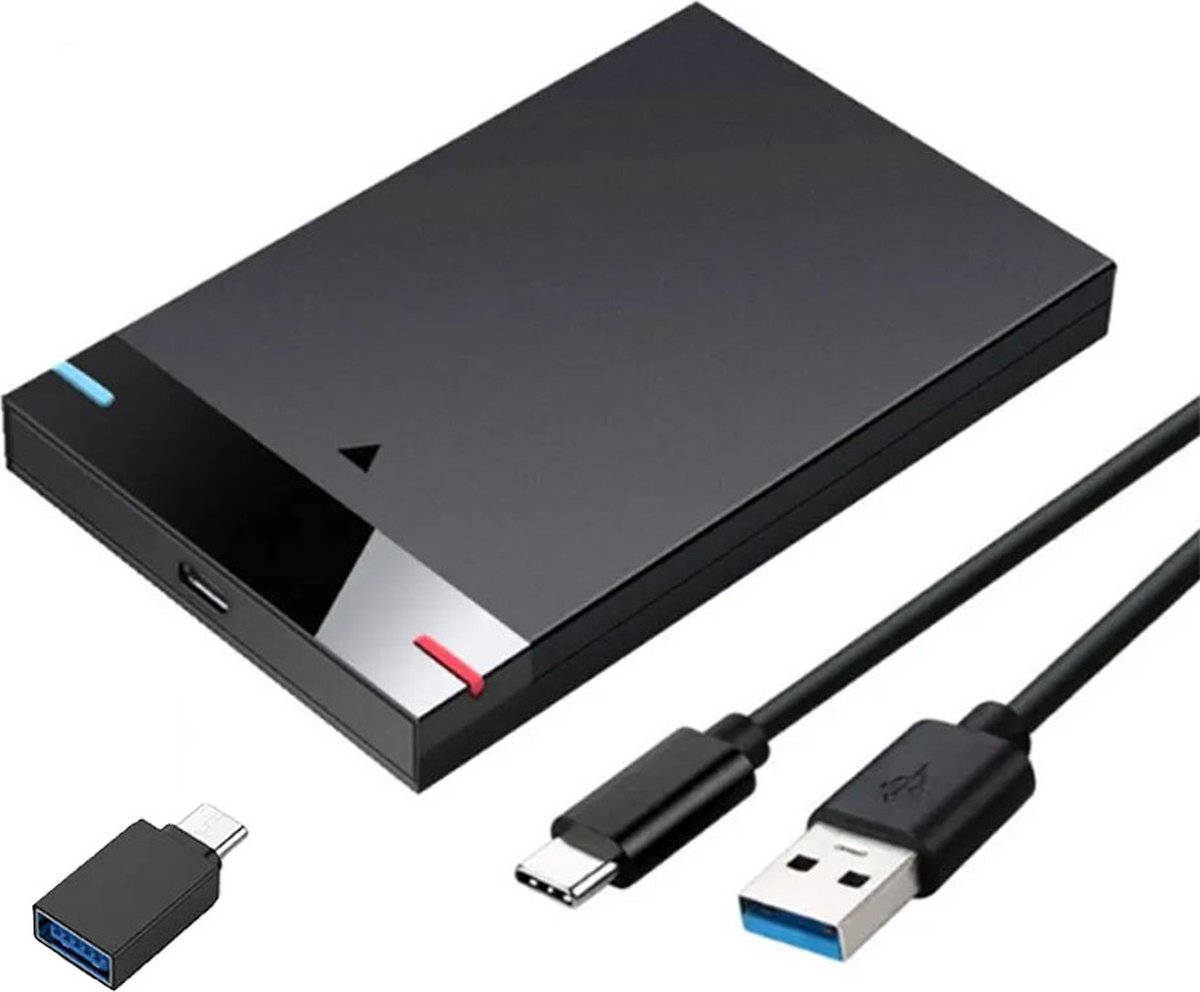 Externe HDD/SSD Schijf Behuizing voor 2.5'' - SATA - USB Type-C - Max. 4TB - YPH-200 - Zwart