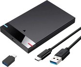 Externe HDD/SSD Schijf Behuizing voor 2.5'' - SATA - USB Type-C - YPH-200 - Zwart