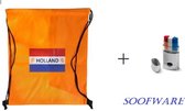 Set van nylon rugzak + schmink - Oranje - Nederlandse vlag - Leeuw - EK 2024 - F1 - Olympische spelen - Koningsdag - events - rugtas