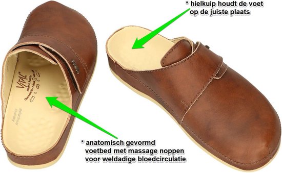 Vital Heren bruin pantoffels slippers maat 47 bol