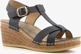 Blue Box dames sandalen met sleehak - Zwart - Maat 39