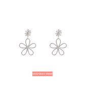 Go Dutch Label Boucles d'oreilles pendantes grandes fleurs Argent