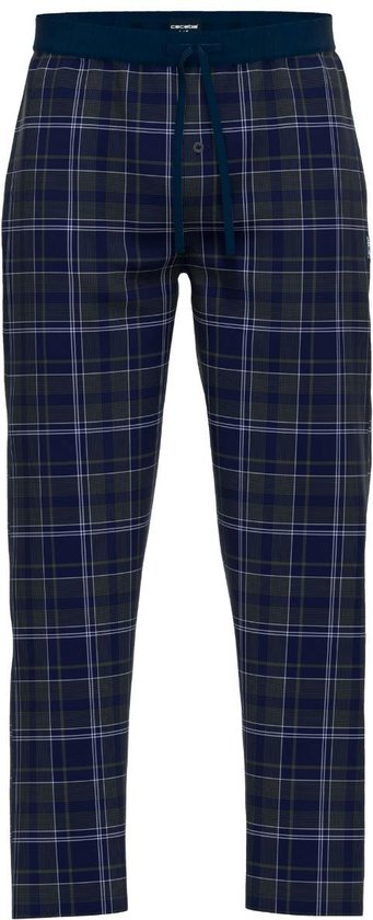 Ceceba heren pyjama- of loungebroek - donkerblauw geruit - Maat: M