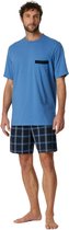 Schiesser Pyjama korte broek - 899 Blue - maat 5XL (5XL) - Heren Volwassenen - 100% katoen- 180261-899-5XL