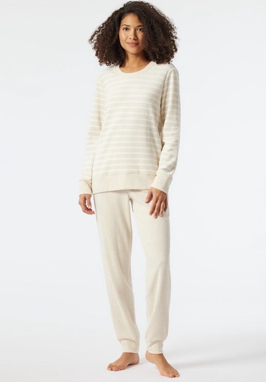 Schiesser Pyjama lange broek - 401 Beige - maat 48 (48) - Dames Volwassenen - Katoen/polyester- 178047-401-48