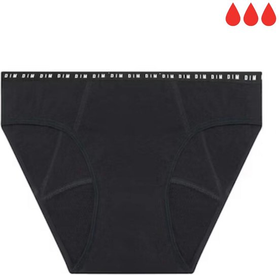 Dim Protect Menstruatie slip - 0HZ Black - maat 170/176 (176) - Meisjes Kinderen - Katoen/polyester- KAY9-0HZ-176