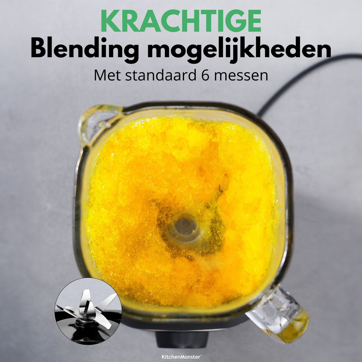 KitchenMonster Blender Pro 1200 Watt - Smoothie Maker 1.5 Liter met 3 standen – foto 7