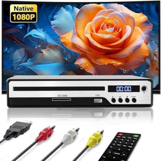 Foto: Dvd speler met hdmi dvd speler met hdmi aansluiting dvd speler hdmi dvd speler portable zilver 0 99kg