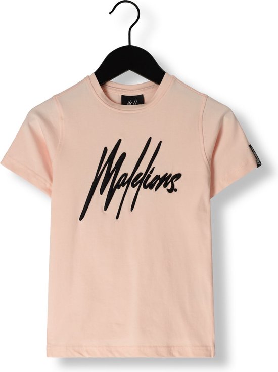 Malelions Essentials T-Shirt Kids Roze/Zwart - Maat: 128