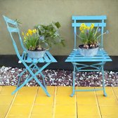 Ensemble balcon pour 2 personnes - Acier sans entretien - Acier revêtu - Set de bistro - Chaises bistrot - 2 Chaises de jardin pliables