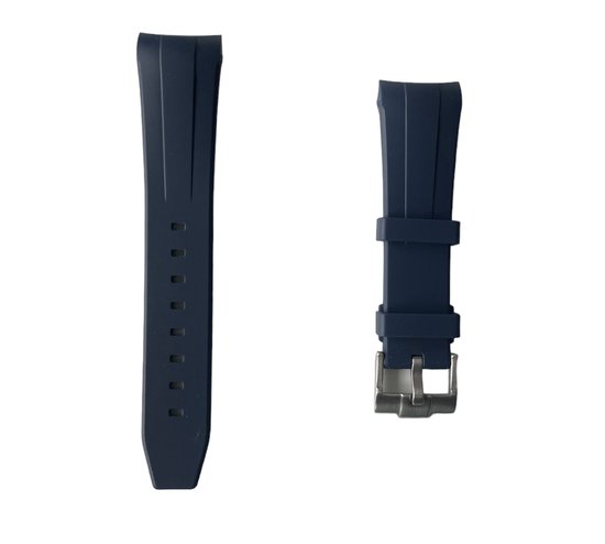 22mm Curved rubber strap Navy Blue Blancpain x Swatch - Gebogen rubber horloge band