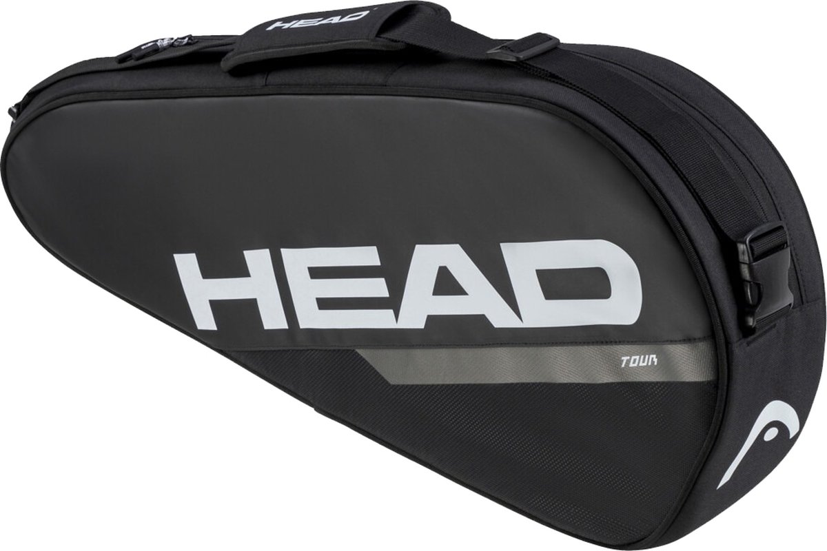 HEAD Tour Racket Bag S Functionele Tennistas voor 3 Rackets Zwart
