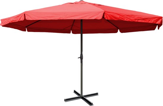 Cosmo Casa Parasol Meran Pro - Parasol de Marché Restauration - Avec Cantonnière - Ø 5m - Polyester/Aluminium - 28kg - Bordeaux Sans Support