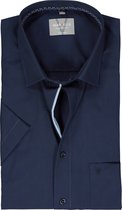 MARVELIS comfort fit overhemd - korte mouw - structuur - lichtblauw - Strijkvrij - Boordmaat: 41