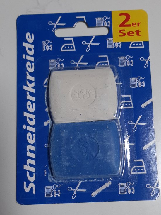 2x kleermakerskrijt – wit en blauw – 2 kleermakerskrijtje – krijtje voor stof – stofkrijt
