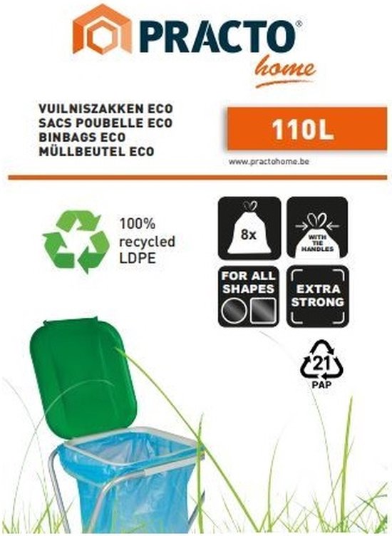 40 Biologisch - afbreekbare - vuilniszakken - 110L - met trekkoord