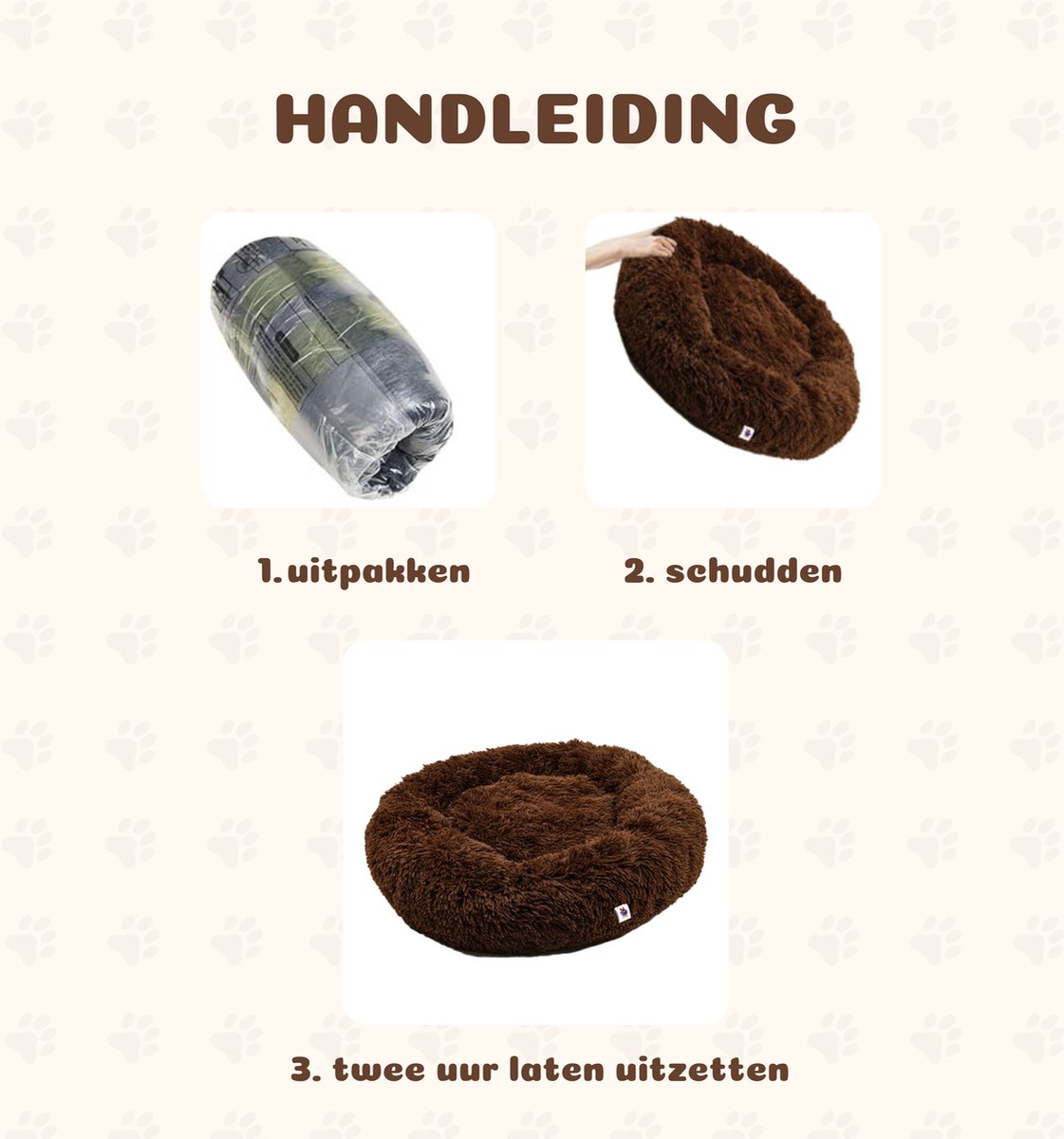 Pet Perfect Donut Hondenmand 100 cm - Fluffy Hondenkussen - Hondenbed - Koffiebruin - Wasbaar thumbnail 7