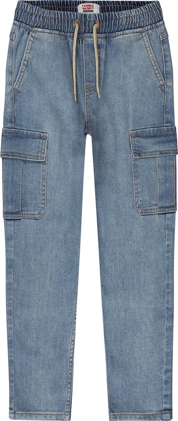 Tumble 'N Dry Jake cargo Jongens Broek - denim light stonewash - Maat 98