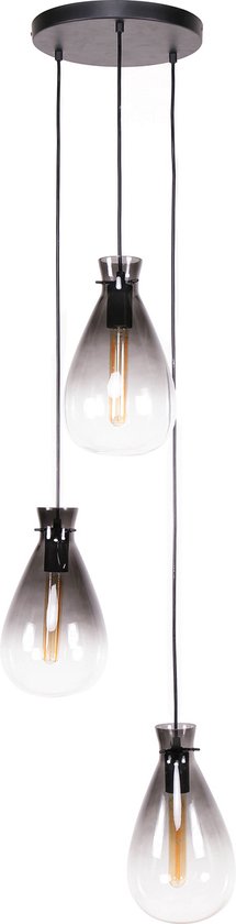 Hanglamp Nugget Shaded | 3 lichts | oud zilver | Ø 40 cm | in hoogte verstelbaar tot 150 cm | eetkamer / woonkamer | industrieel design
