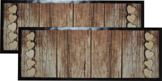 Deurmat "Jack's Door" - 2 stuks - 45x125cm - binnen - droogloopmat - wood