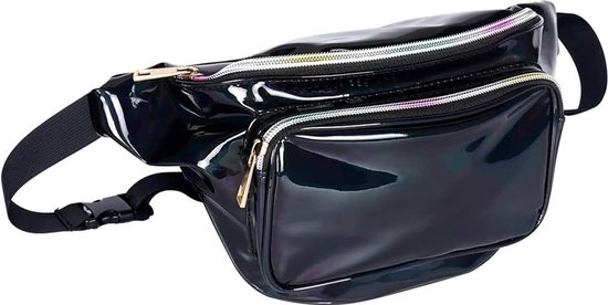 Fanny Bum Packs voor dames en heren, geometrische lichtgevende holografische borsttas, geometrische reflecterende heuptas voor reizen, festival, hardlopen, sport, Heuptas Stijl 2, Modieus