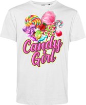 T-shirt Candy Girl | Carnavalskleding heren dames | Halloween Kostuum | Foute Party | Wit | maat L