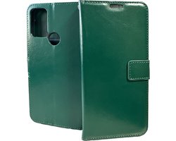 Portemonnee Book Case Hoesje Geschikt voor: Motorola Moto G60s groen