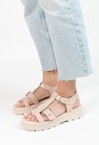 Sacha - Dames - Off white leren plateau sandalen - Maat 37