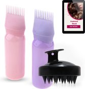 BeautyFit® - Applicateur d'huile Cheveux - 2 pièces - Flacon d'application - Flacon doseur - Huile de dosage - Produits pour la croissance des cheveux