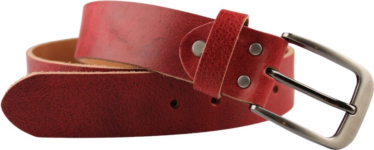 Fana Belts Leren Riem Rood - Heren/Dames Riemen Leer - Taillemaat 120