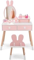 Kaptafel kind - Kaptafel kinderen - Make up tafel kind - Kaptafel voor meisjes - 78 cm x 37 cm x 110 cm - Roze
