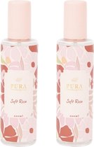 Luxe kamer spray AMINA - Roze - 200 ml - Set van 2 - Soft Rose - Huisparfum - Kamerspray - Aanmaakblokjes