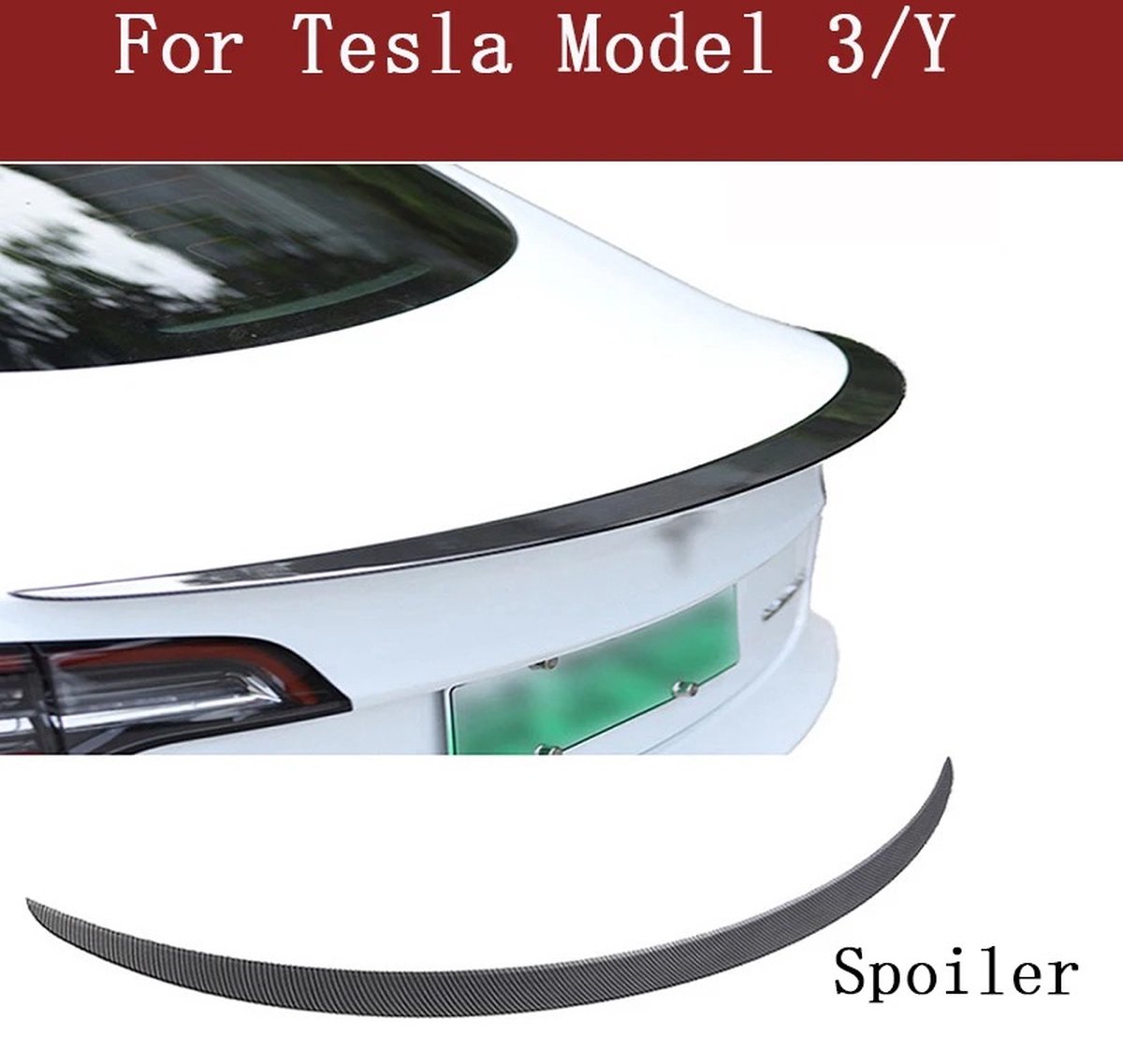 Stone 5 - Spoiler Carbon Performance voor Tesla Model 3 Achterspoiler Auto Exterieur Accessoires Nederland België