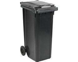 Afvalcontainer 180 liter grijs - Restafvalcontainer