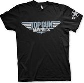 Top Gun Maverick Distressed Logo T-Shirt Black-L
