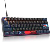 Gaming Toetsenbord 60% - Gaming Keyboard 60% - Gaming Toetsenbord 60 Procent - Gaming Toetsenbord Meganisch - Blauw
