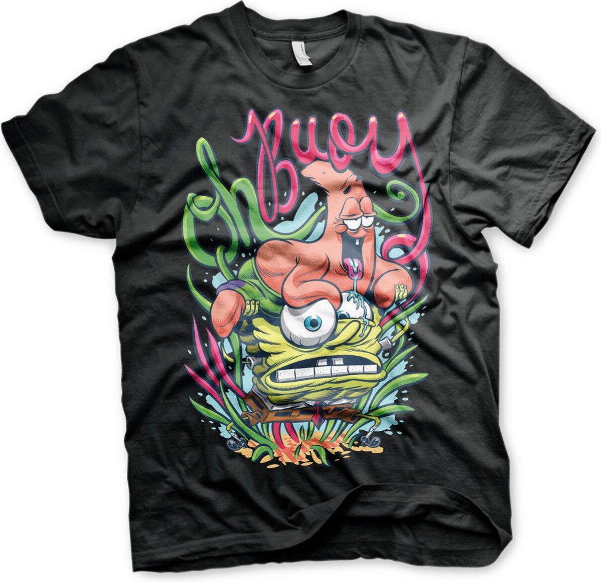Spongebob Oh Boy T-shirt Zwart