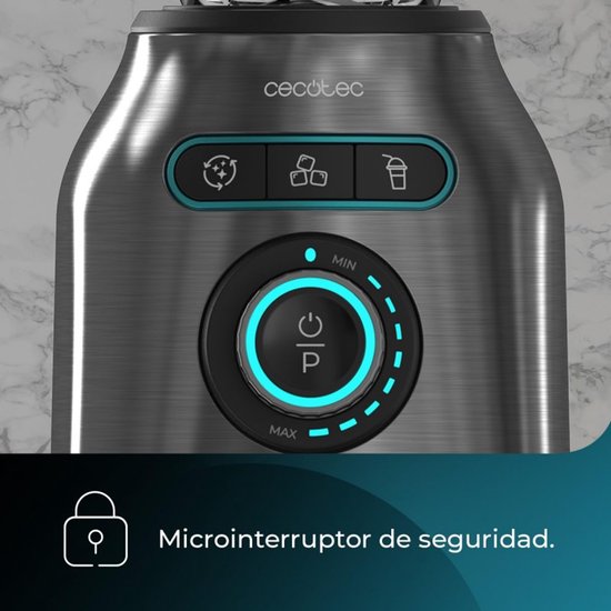 Cecotec Standmixer Power Black Titanium 2200MAX Smooth, 2200 W maximale Leistung, 6 Klingen aus Edelstahl, Ice-Crush-Funktion, Turbo- und Smoothie-Funktion, AutoClean-Funktion van Cecotec — afbeelding 4