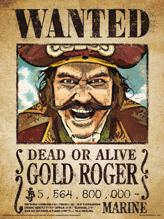 One Piece Live Action Gold Roger Wanted Art Print 30x40cm | Poster