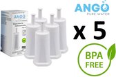 5 x ANGO waterfilter voor SAGE koffiemachines: Oracle Touch (SES990), Barista Pro (SES878), Oracle (SES980), Barista Touch (SES880), Dual Boiler (SES920), Barista Express (SES875), Duo-Temp Pro (SES810), Bambino Plus (SES500)