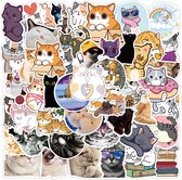 Katten 2 | Cats | 50 stuks | Laptop Stickers | Bullet Journal Stickers | Stickers voor kinderen | Stickers voor volwassenen | Koffer Stickers | Stickers | Bujo Stickers | Decoratie Stickers