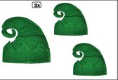 3x Chapeau de gnome de Luxe vert taille 55-56 - Gnome elfe conte de fées fête à thème Noël party à thème amusant elfe nain