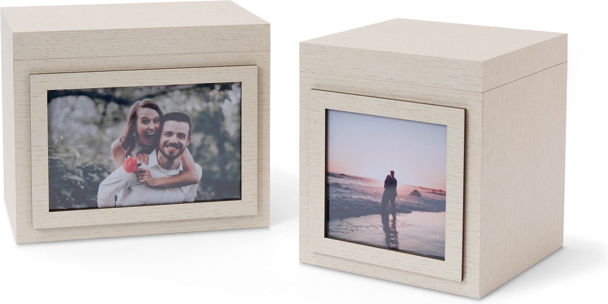 Lumaland Fotobox set van 2 wit - cadeau & opslag, bruiloft, verjaardag