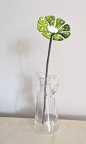 Mapart-handgemaakte-decoratie-bloem-van-glas-groen-geel-wit