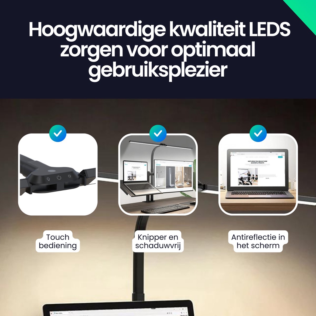 Siltcon Bureaulamp LED Dimbaar met Klem & Afstandsbediening thumbnail 3