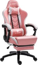HICON Gamestoel Mondo - Ergonomisch - Gaming stoel - Bureaustoel - Verstelbaar - Gamestoelen - Racing - Gaming Chair - Wit/Roos